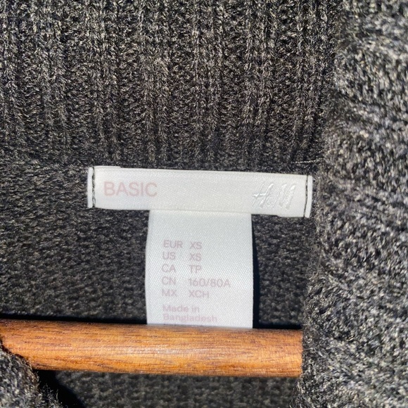 H&M Basic Cowl Neck Sweater Dress in charcoal - size XS - Picture 4 of 5